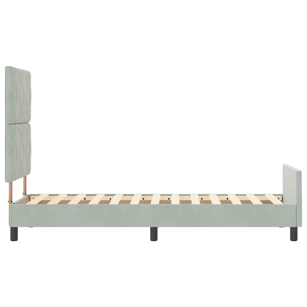 Bettgestell mit Kopfteil Hellgrau 80 x 200 cm Samt