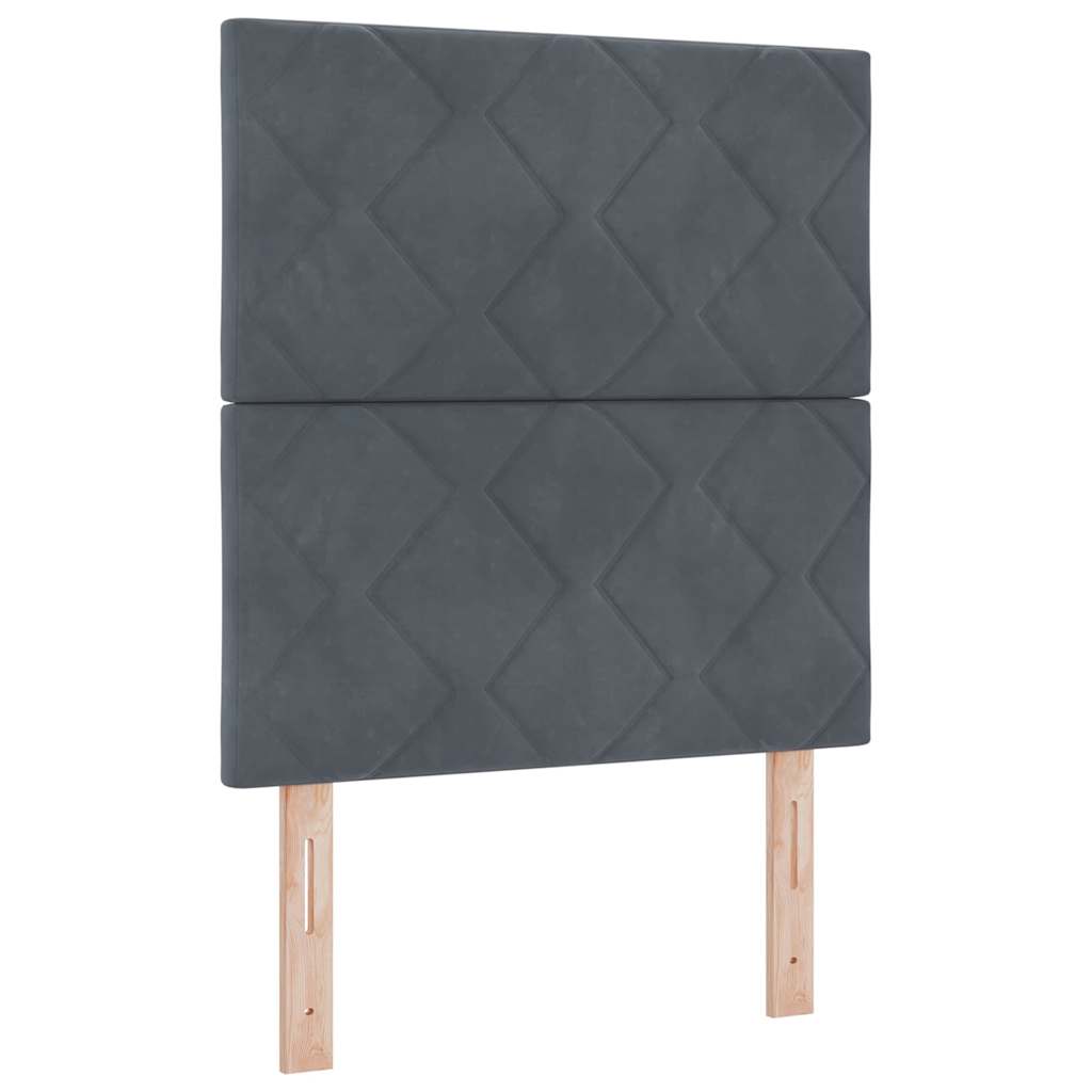 Bettgestell mit Kopfteil Dunkelgrau 80 x 200 cm Samt