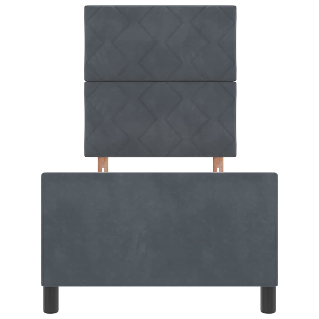 Bettgestell mit Kopfteil Dunkelgrau 80 x 200 cm Samt