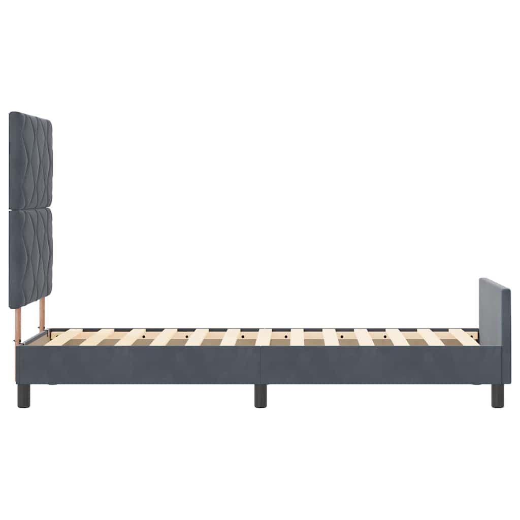 Bettgestell mit Kopfteil Dunkelgrau 80 x 200 cm Samt