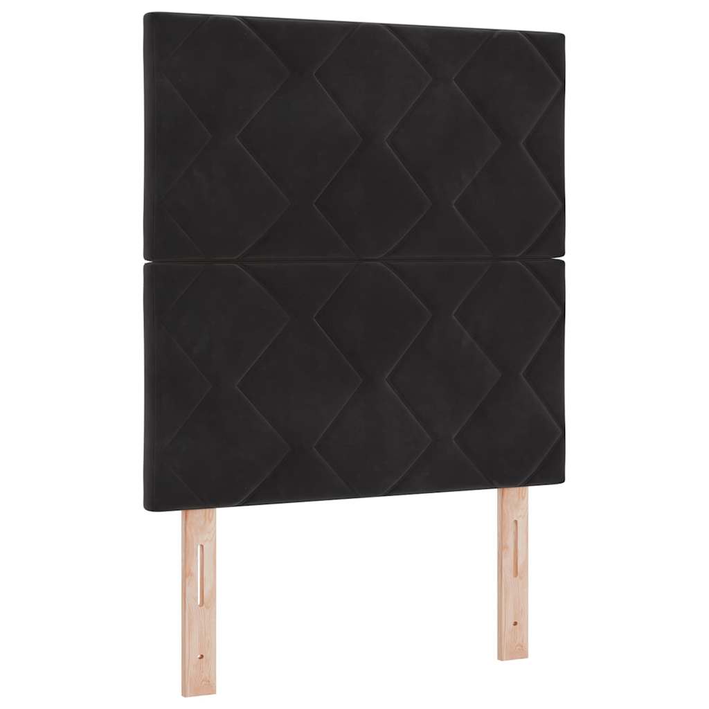 Bettgestell mit Kopfteil Schwarz 80 x 200 cm Samt
