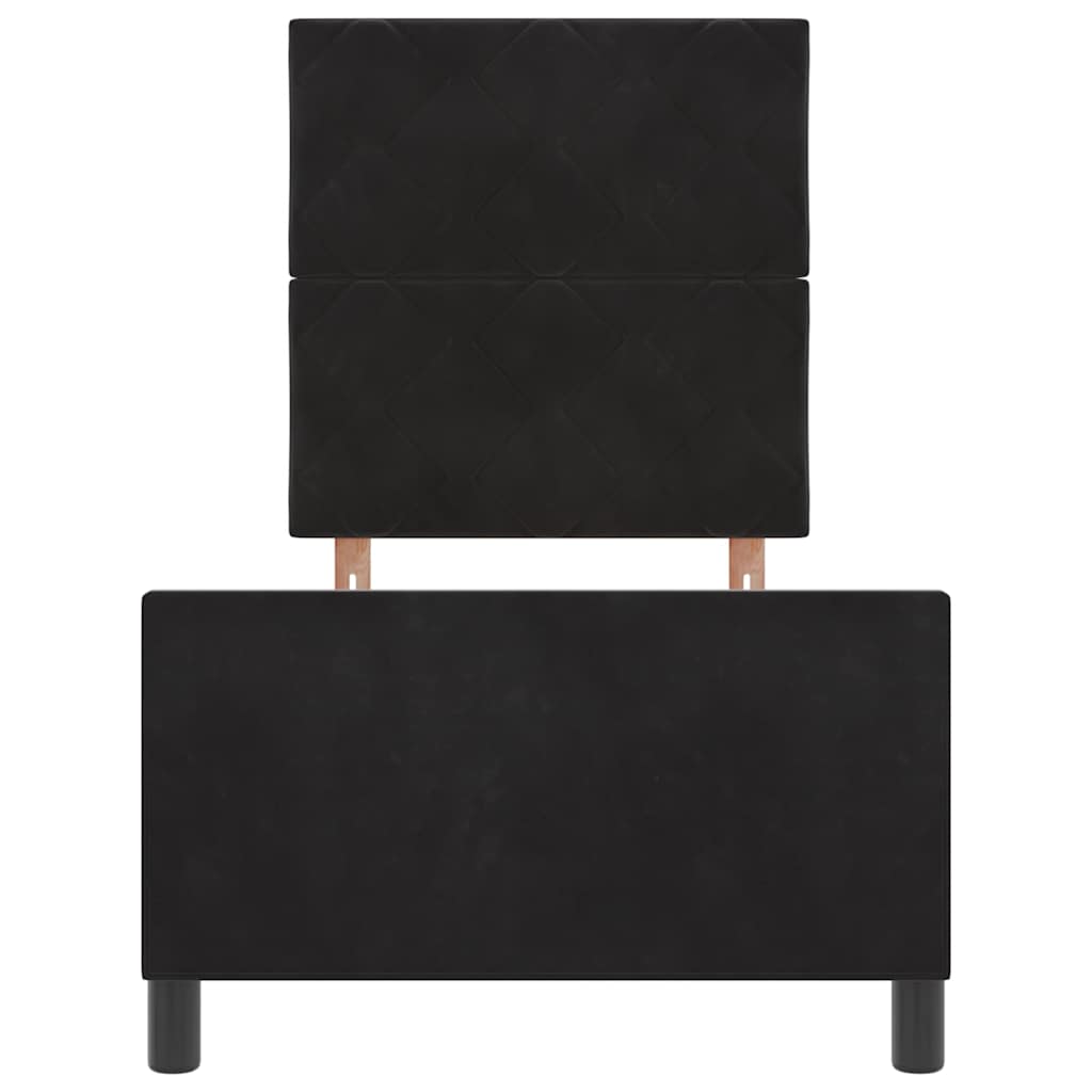 Bettgestell mit Kopfteil Schwarz 80 x 200 cm Samt