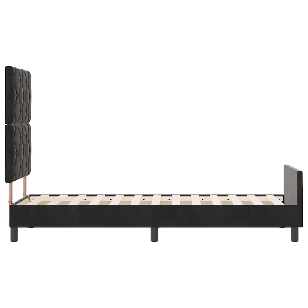 Bettgestell mit Kopfteil Schwarz 80 x 200 cm Samt