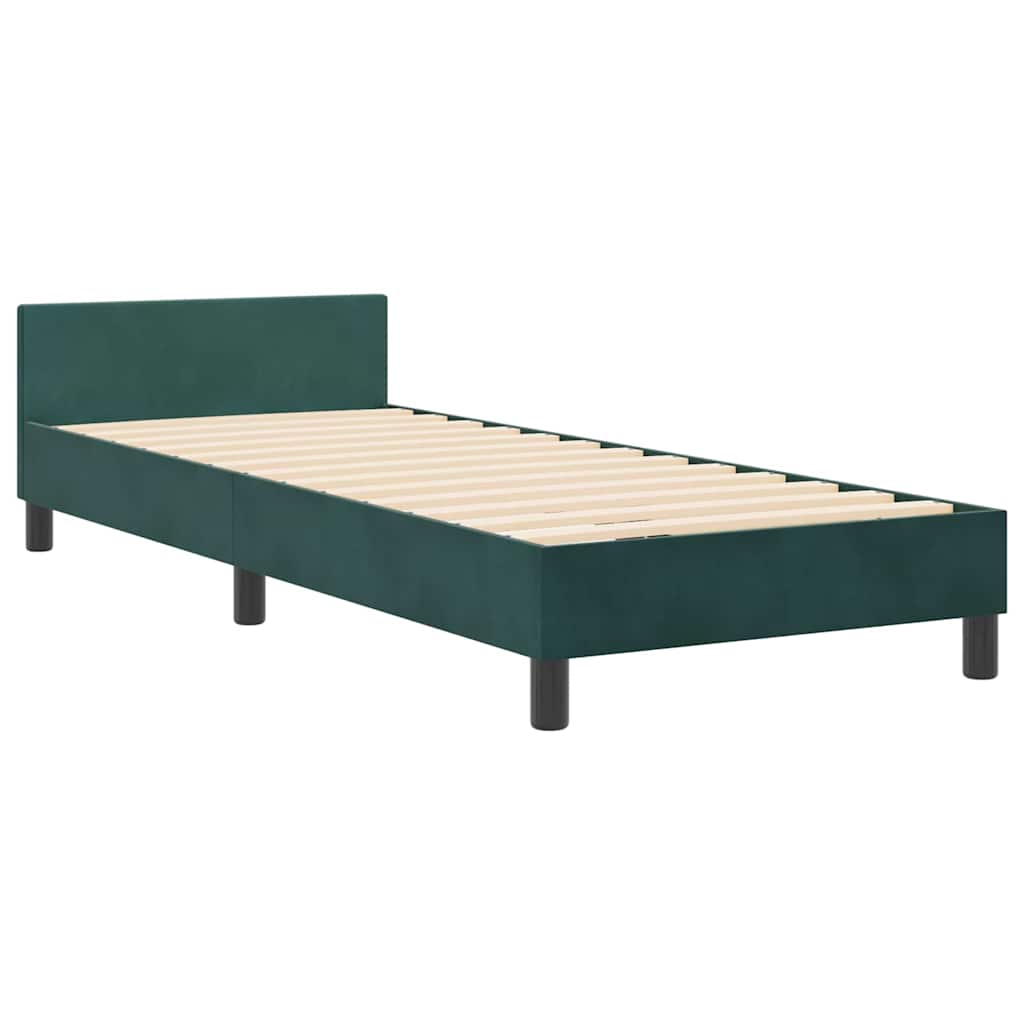 Bettgestell mit Kopfteil Dunkelgrün 80 x 200 cm Samt