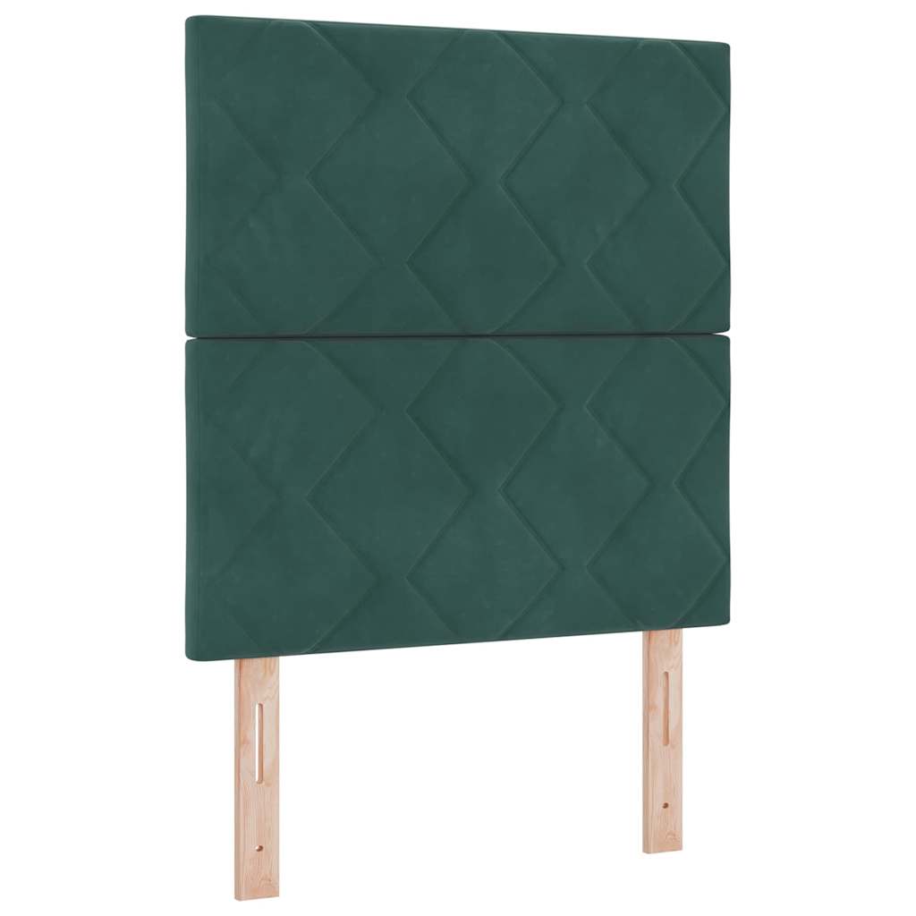 Bettgestell mit Kopfteil Dunkelgrün 80 x 200 cm Samt
