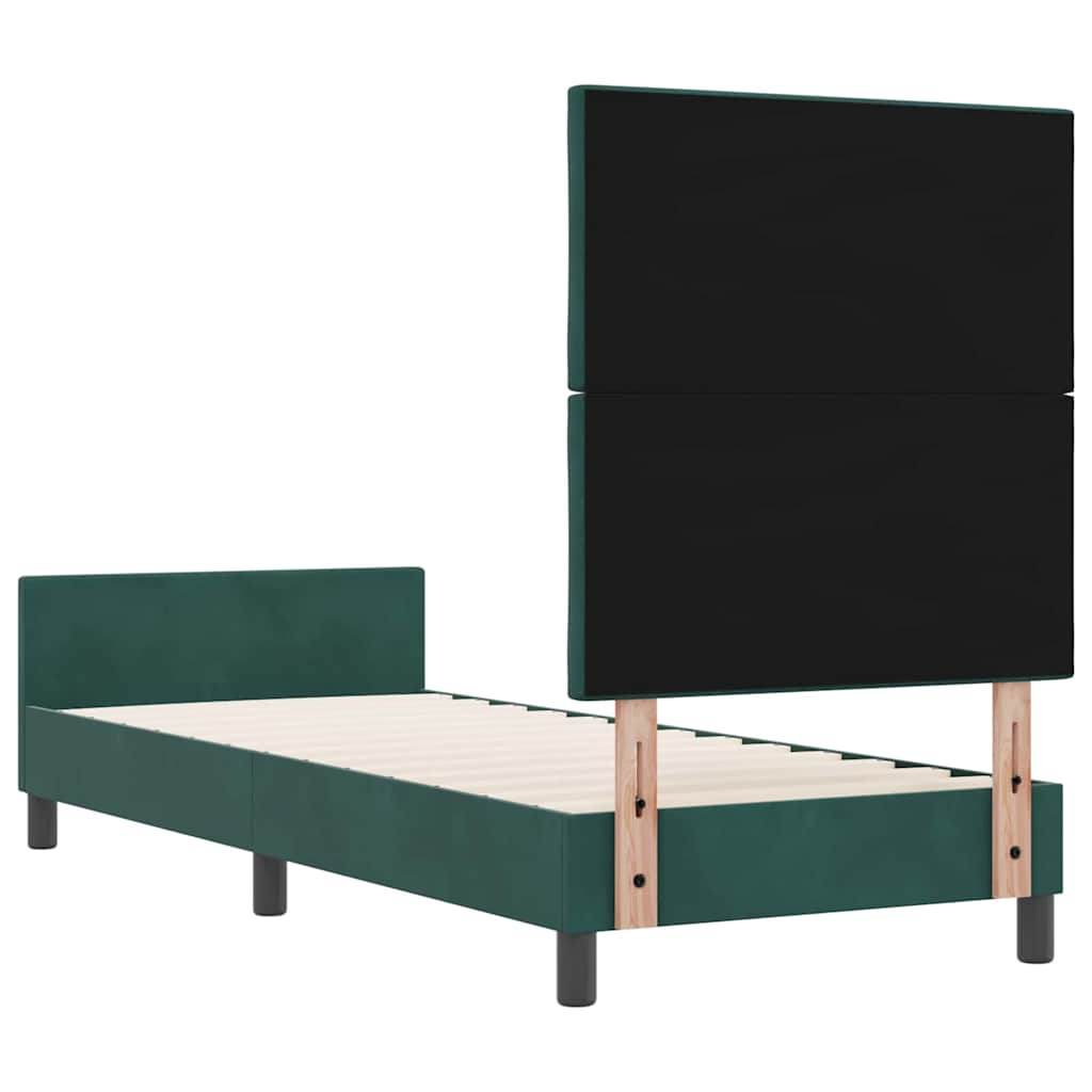Bettgestell mit Kopfteil Dunkelgrün 80 x 200 cm Samt