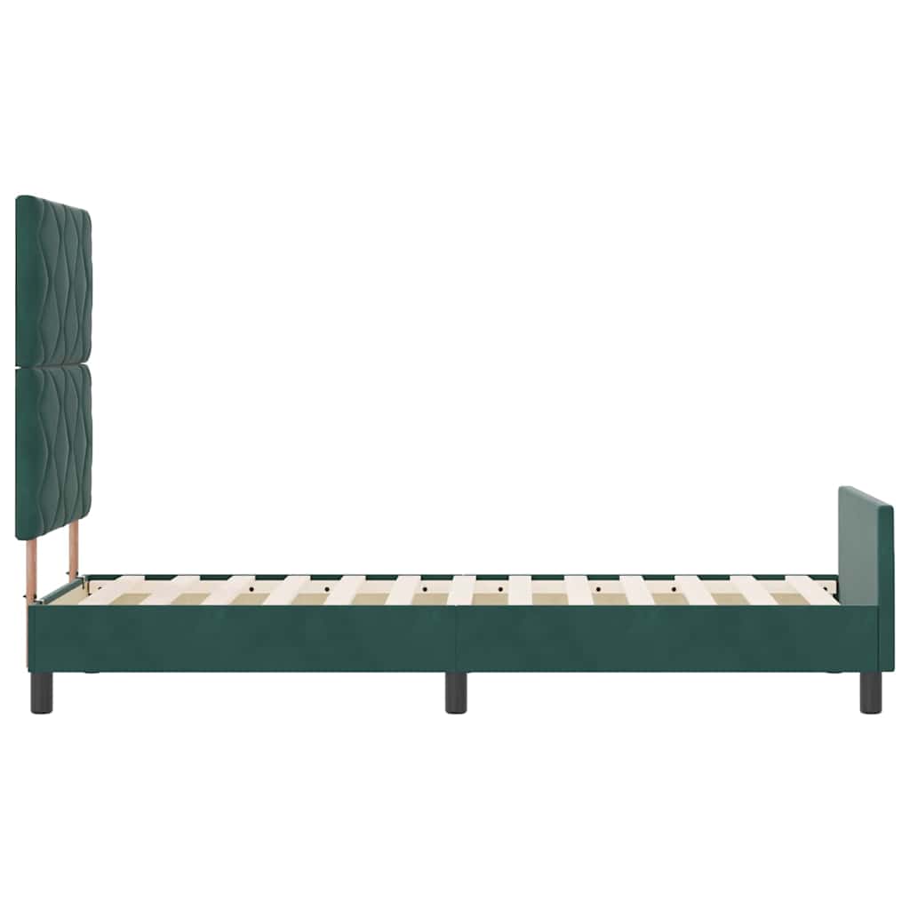 Bettgestell mit Kopfteil Dunkelgrün 80 x 200 cm Samt