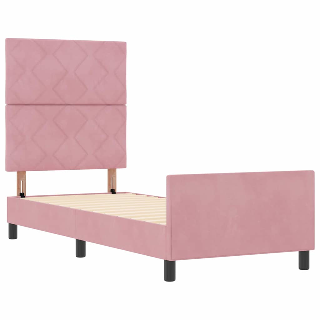Bettgestell mit Kopfteil Rosa 80 x 200 cm Samt