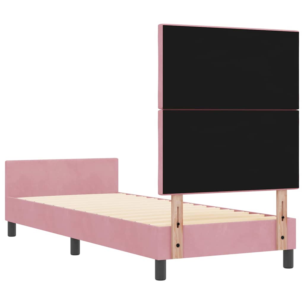 Bettgestell mit Kopfteil Rosa 80 x 200 cm Samt