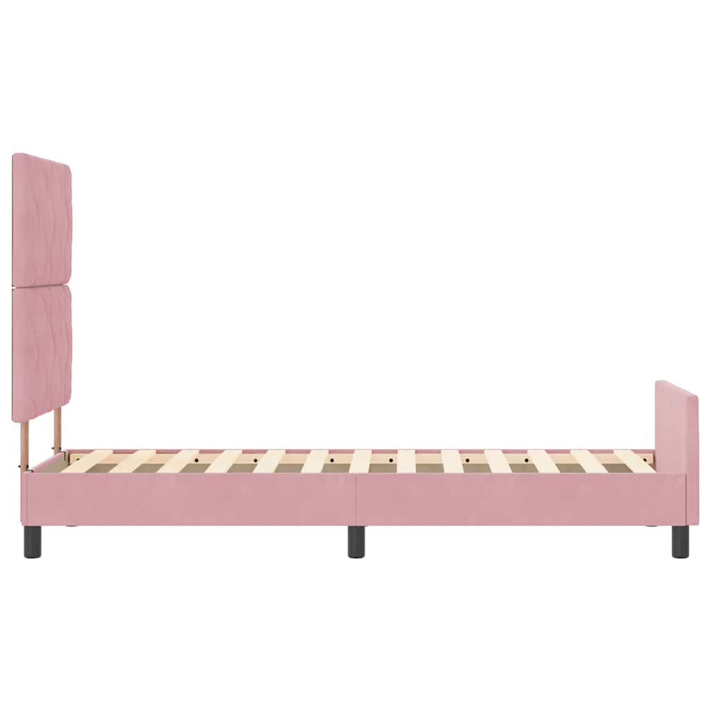 Bettgestell mit Kopfteil Rosa 80 x 200 cm Samt