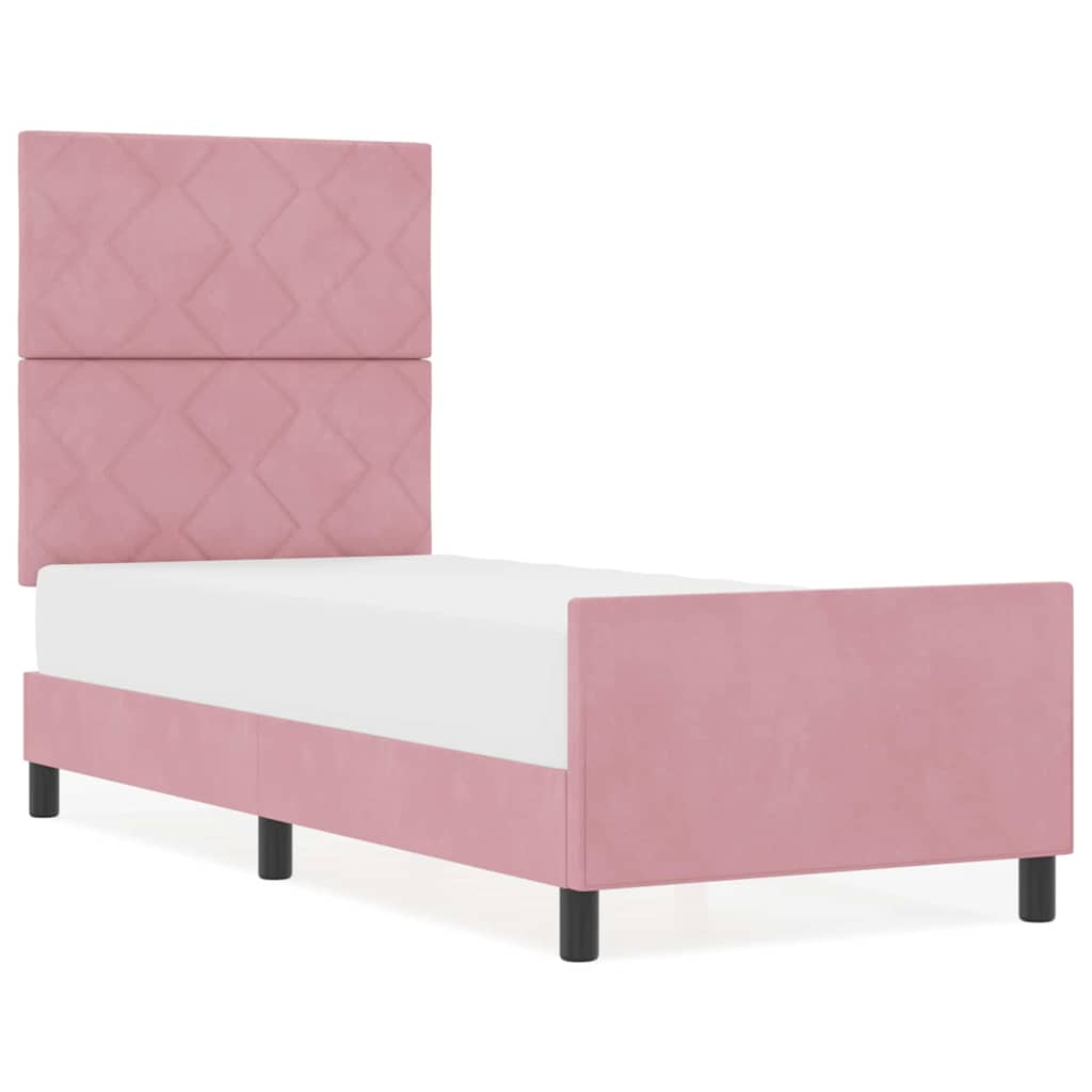 Bettgestell mit Kopfteil Rosa 80 x 200 cm Samt