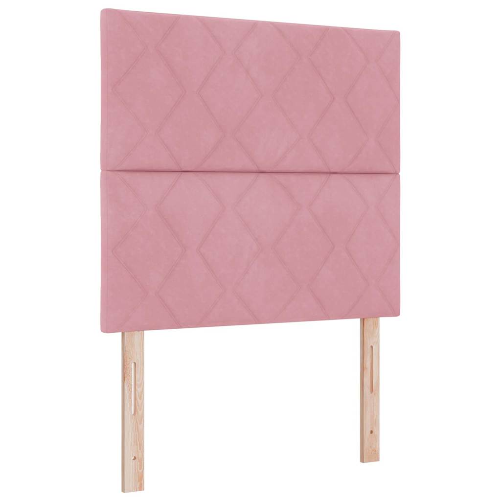 Bettgestell mit Kopfteil Rosa 90 x 190 cm Samt