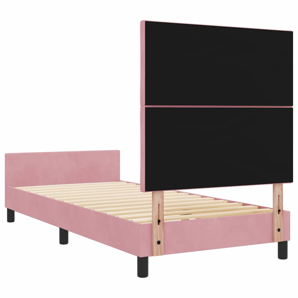 Bettgestell mit Kopfteil Rosa 90 x 190 cm Samt