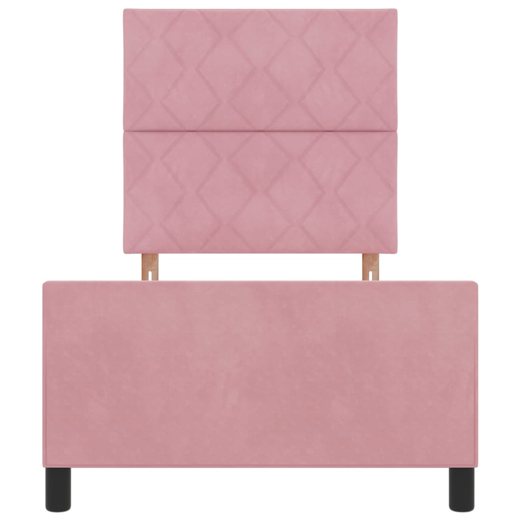 Bettgestell mit Kopfteil Rosa 90 x 190 cm Samt