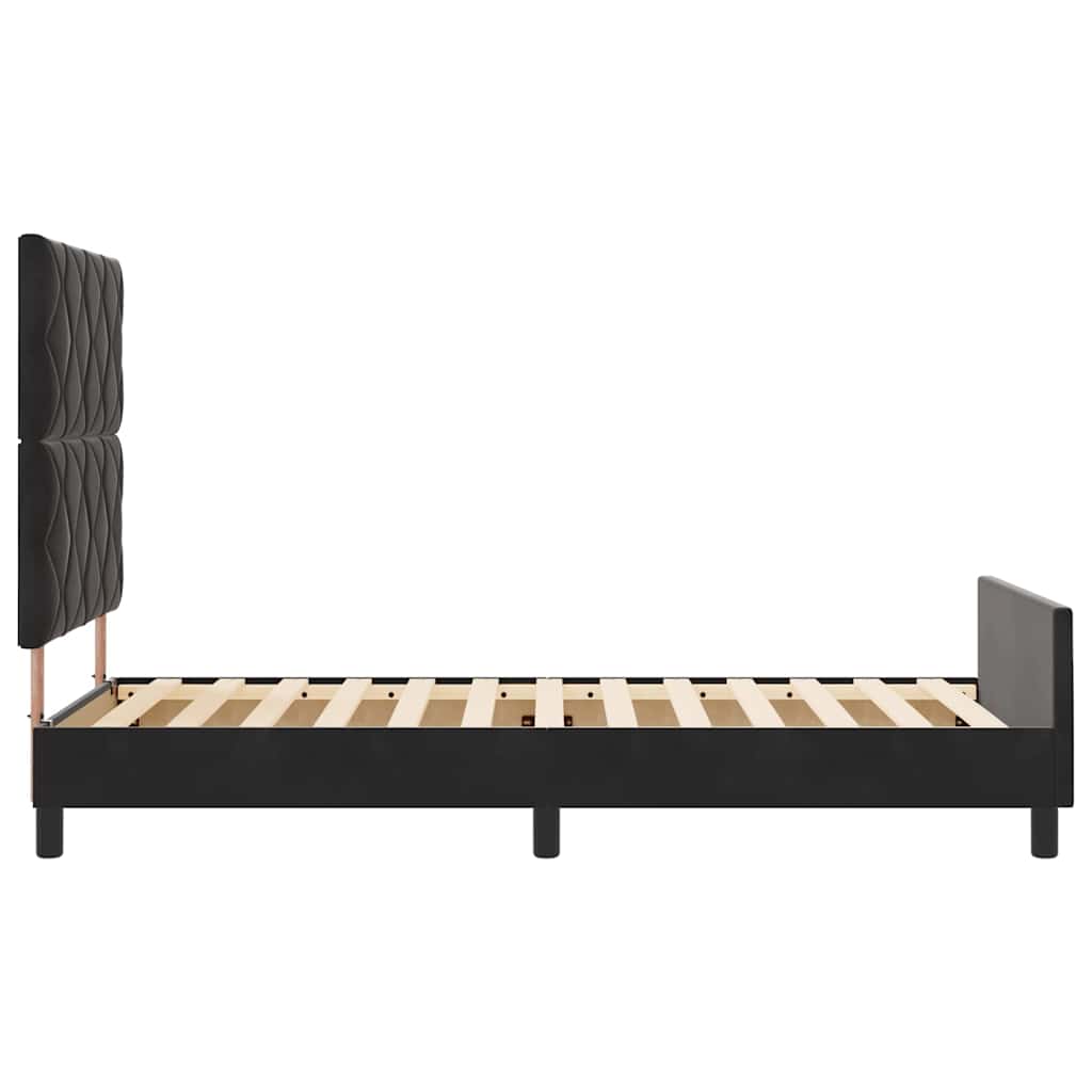 Bettgestell mit Kopfteil Schwarz 100 x 200 cm Samt