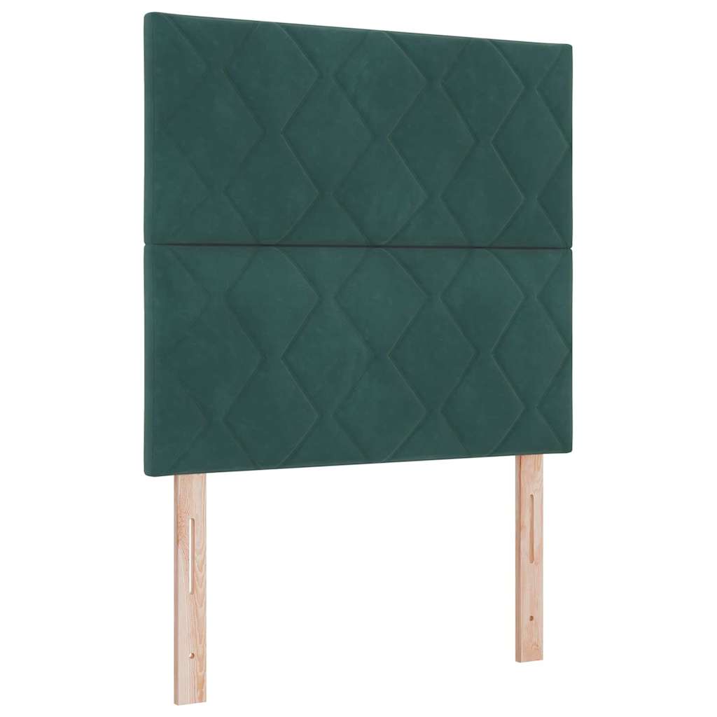Bettgestell mit Kopfteil Dunkelgrün 100 x 200 cm Samt