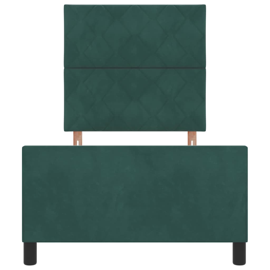 Bettgestell mit Kopfteil Dunkelgrün 100 x 200 cm Samt