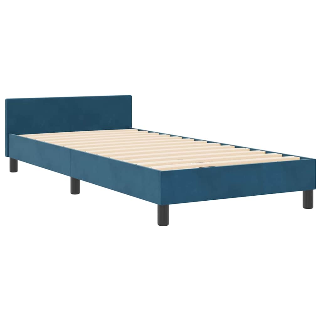 Bettgestell mit Kopfteil Dunkelblau 100 x 200 cm Samt