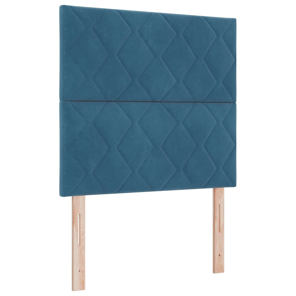 Bettgestell mit Kopfteil Dunkelblau 100 x 200 cm Samt