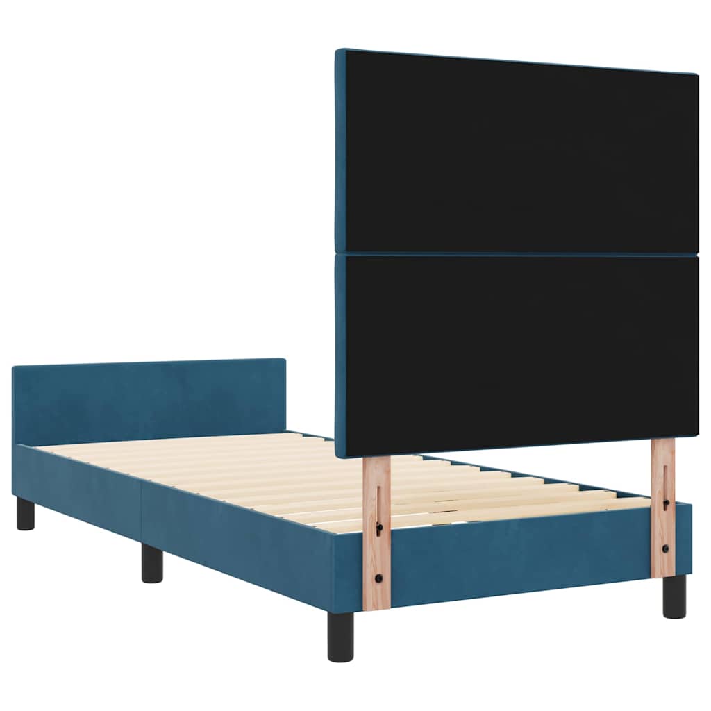 Bettgestell mit Kopfteil Dunkelblau 100 x 200 cm Samt