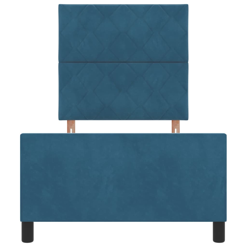 Bettgestell mit Kopfteil Dunkelblau 100 x 200 cm Samt