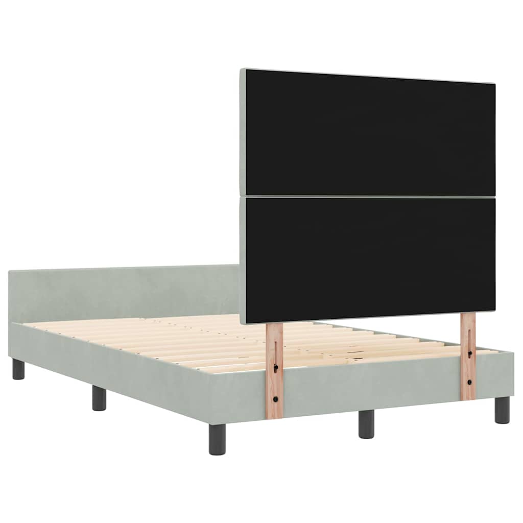 Bettgestell mit Kopfteil Hellgrau 120 x 190 cm Samt