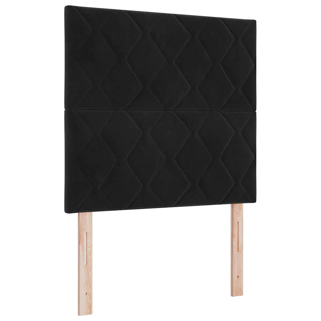Bettgestell mit Kopfteil Schwarz 120 x 190 cm Samt