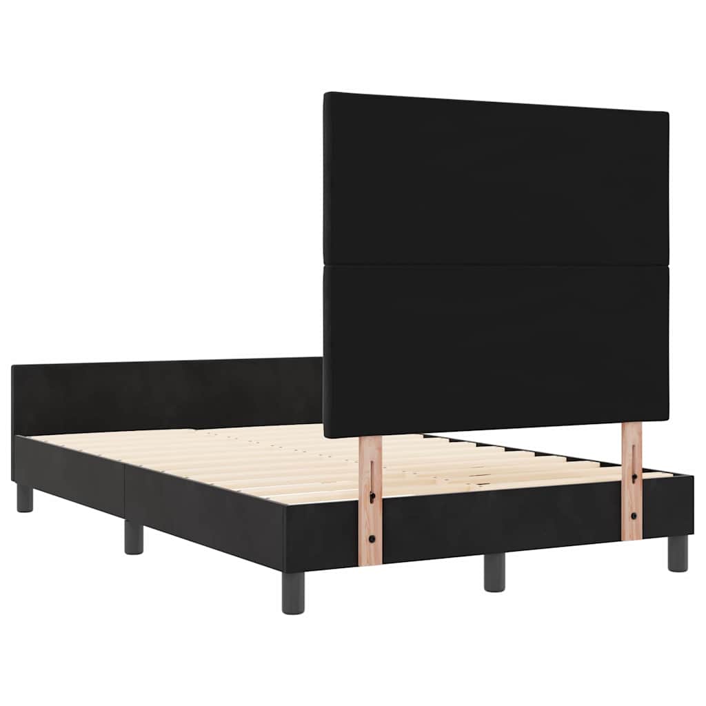 Bettgestell mit Kopfteil Schwarz 120 x 190 cm Samt