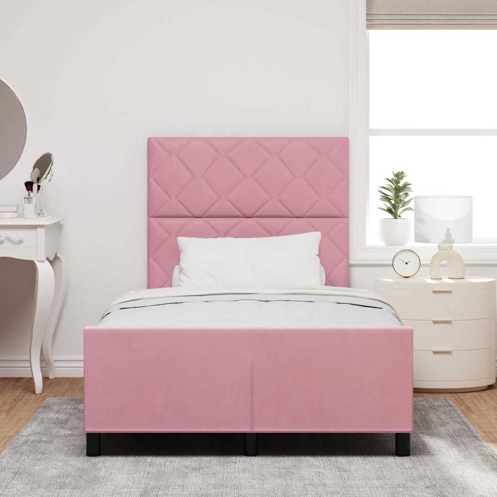 Bettgestell mit Kopfteil Rosa 120 x 190 cm Samt