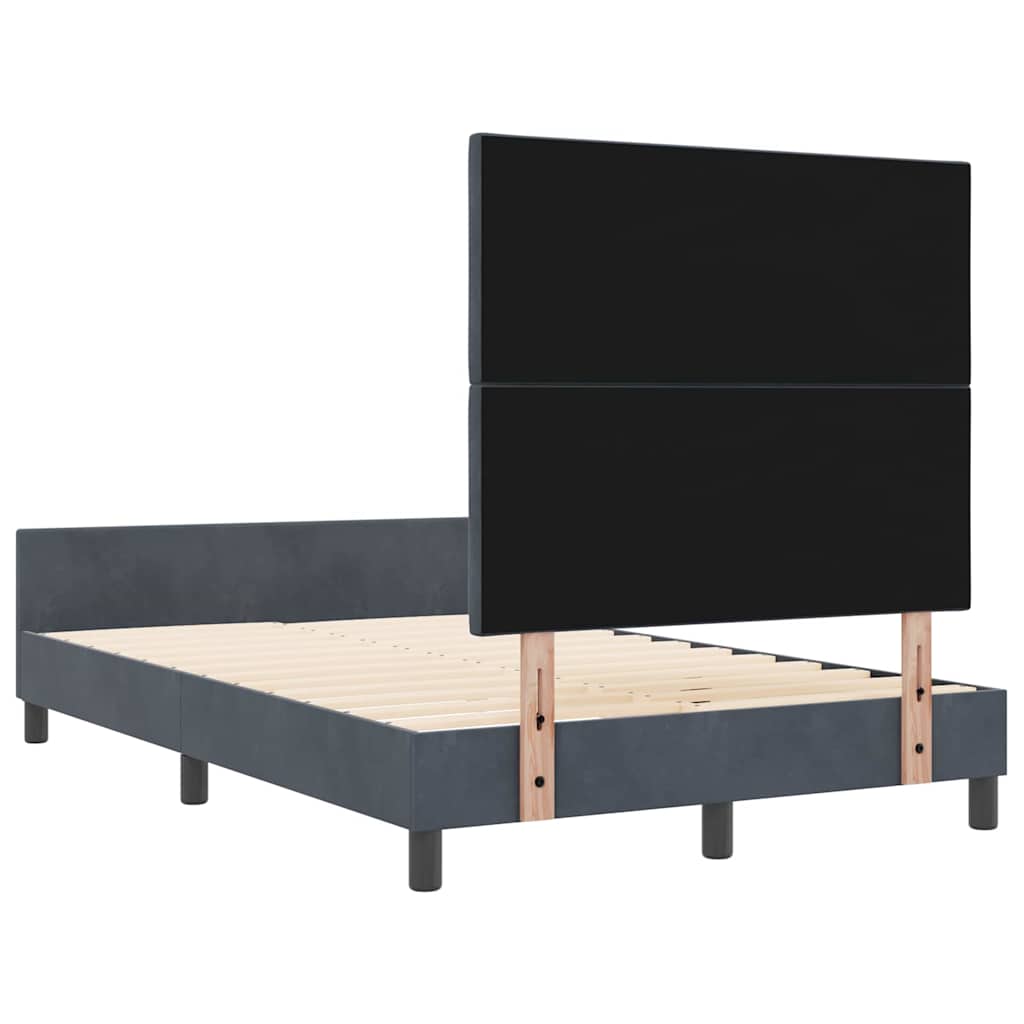 Bettgestell mit Kopfteil Dunkelgrau 120 x 200 cm Samt