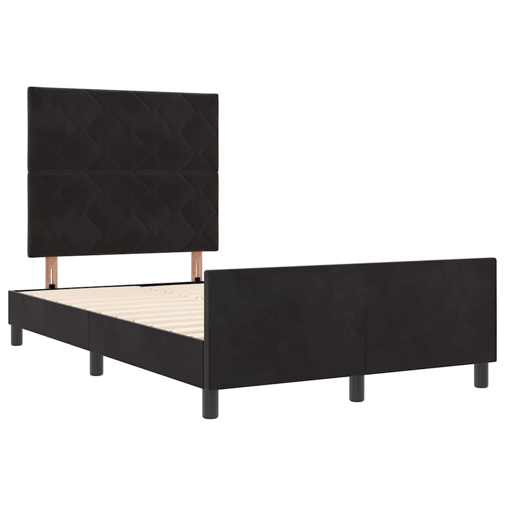 Bettgestell mit Kopfteil Schwarz 120 x 200 cm Samt