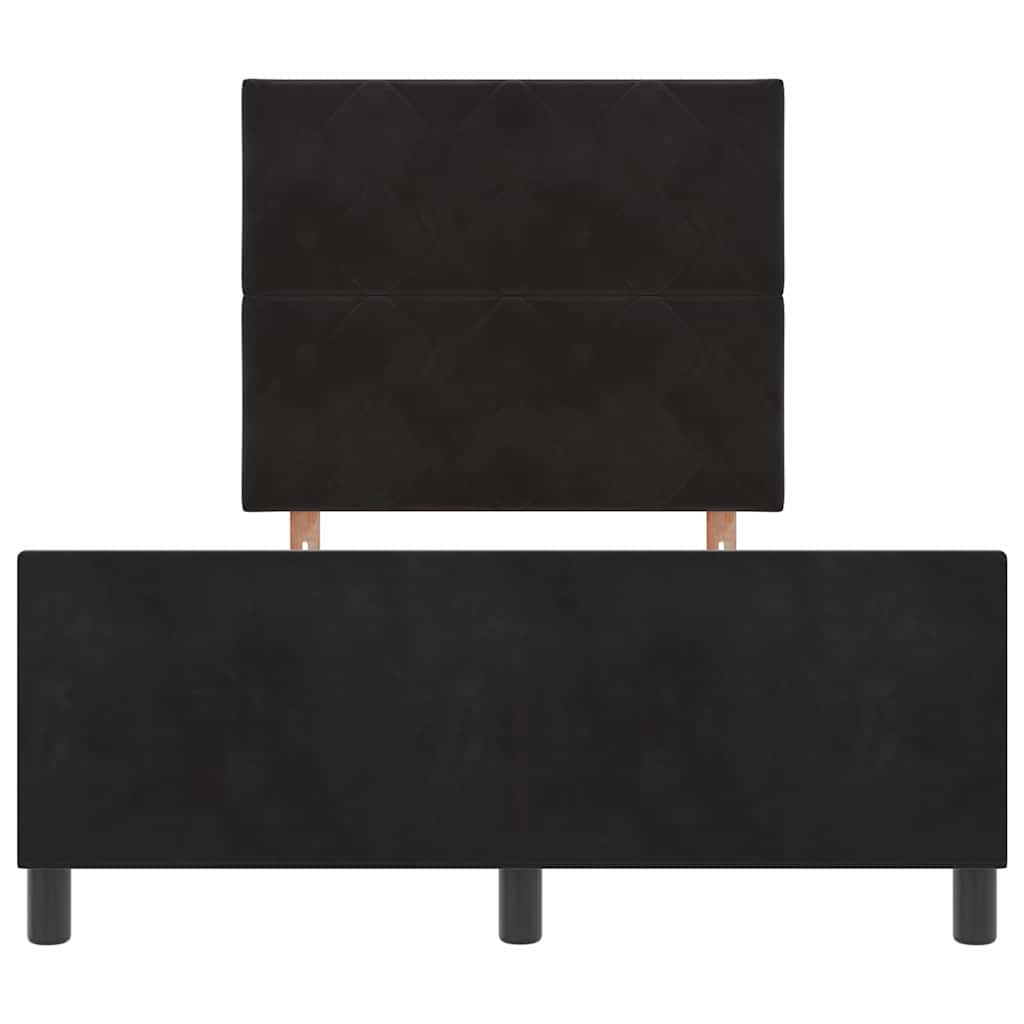 Bettgestell mit Kopfteil Schwarz 120 x 200 cm Samt