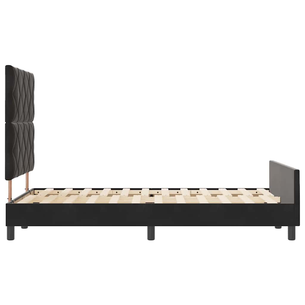 Bettgestell mit Kopfteil Schwarz 120 x 200 cm Samt