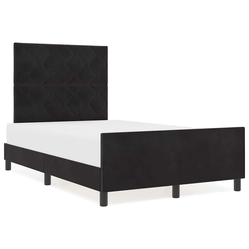 Bettgestell mit Kopfteil Schwarz 120 x 200 cm Samt