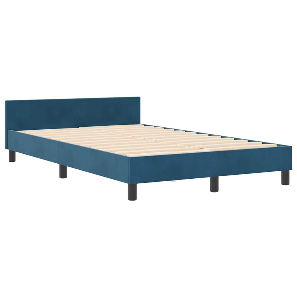 Bettgestell mit Kopfteil Dunkelblau 120 x 200 cm Samt