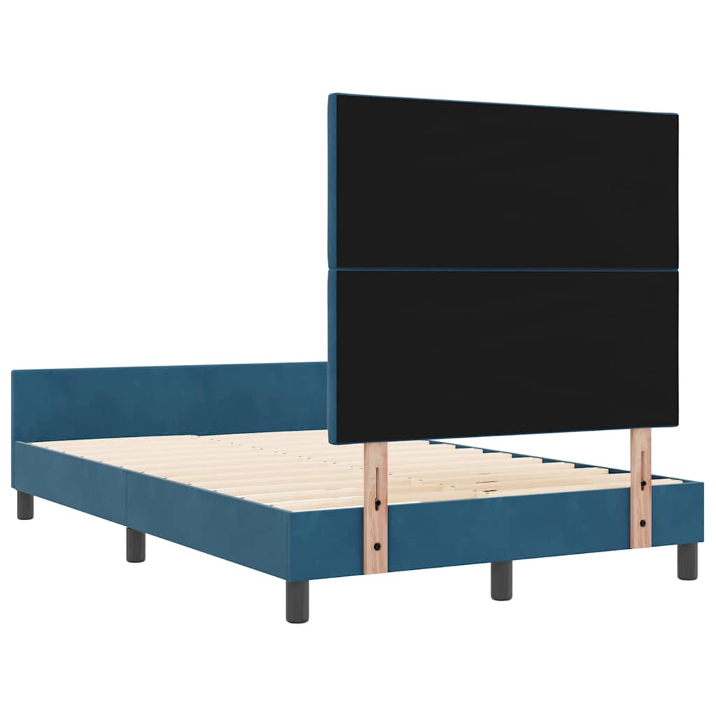 Bettgestell mit Kopfteil Dunkelblau 120 x 200 cm Samt