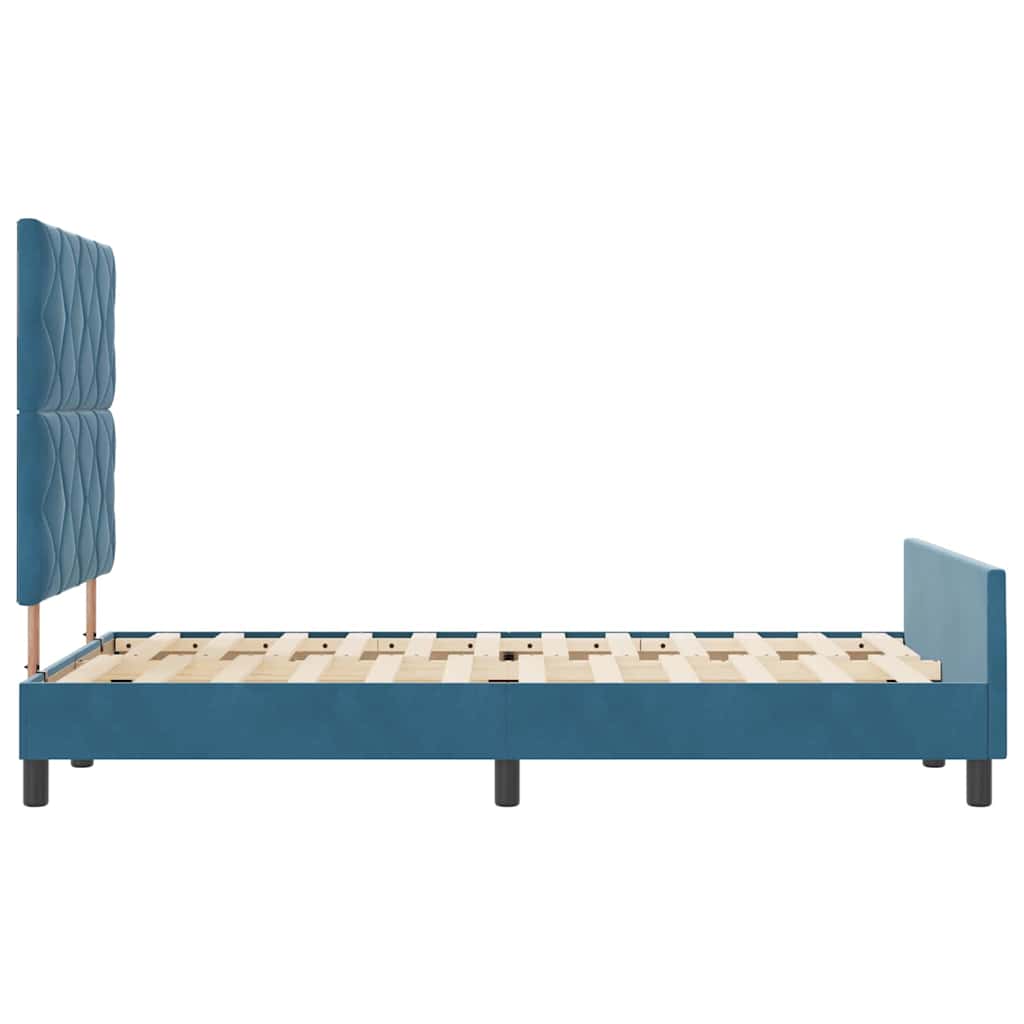 Bettgestell mit Kopfteil Dunkelblau 120 x 200 cm Samt