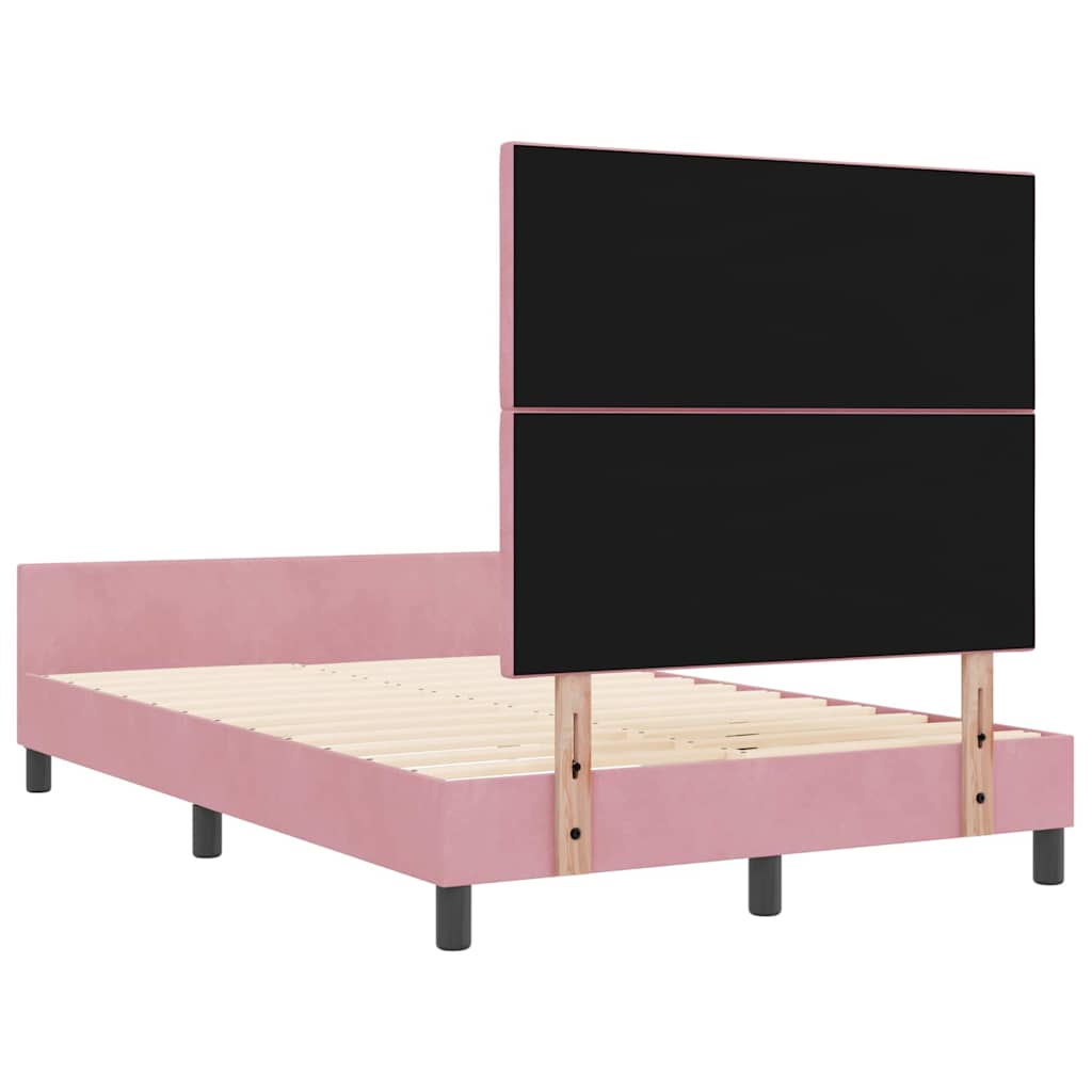 Bettgestell mit Kopfteil Rosa 120 x 200 cm Samt