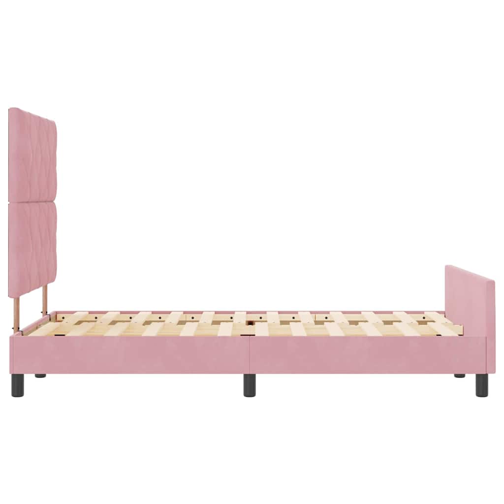 Bettgestell mit Kopfteil Rosa 120 x 200 cm Samt