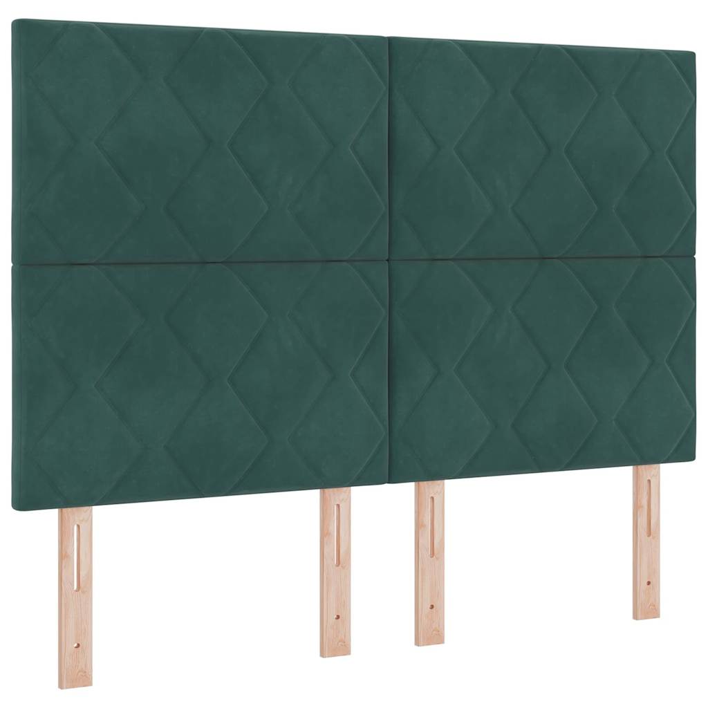 Bettgestell mit Kopfteil Dunkelgrün 140 x 190 cm Samt