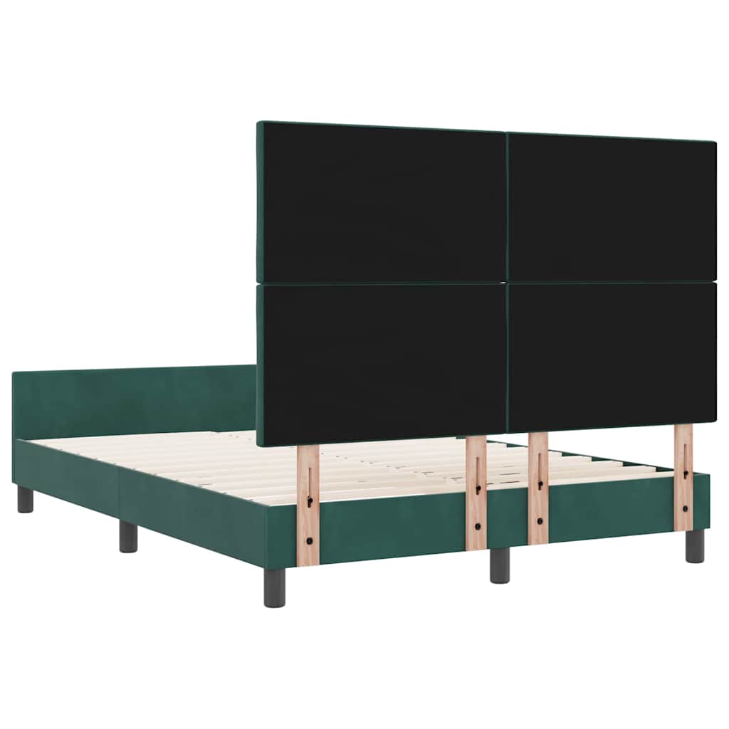 Bettgestell mit Kopfteil Dunkelgrün 140 x 190 cm Samt
