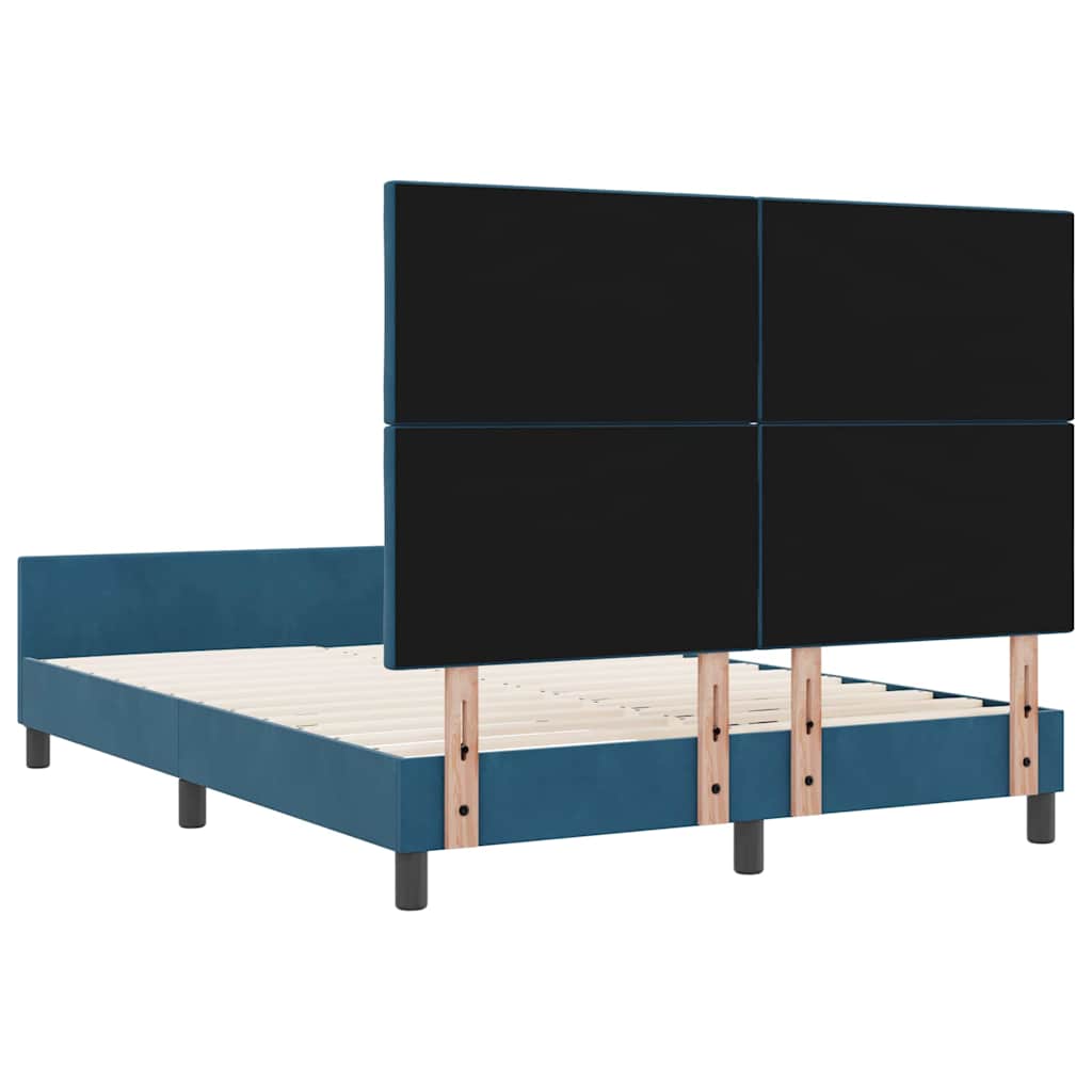 Bettgestell mit Kopfteil Dunkelblau 140 x 200 cm Samt