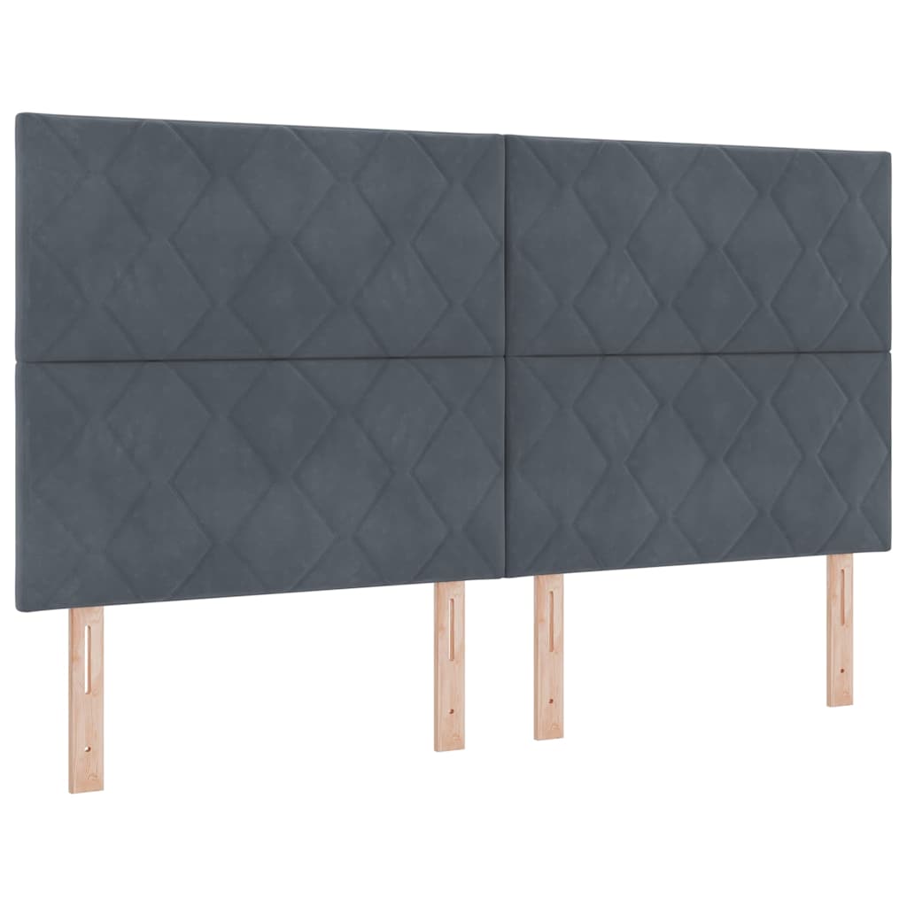 Bettgestell mit Kopfteil Dunkelgrau 180 x 200 cm Samt