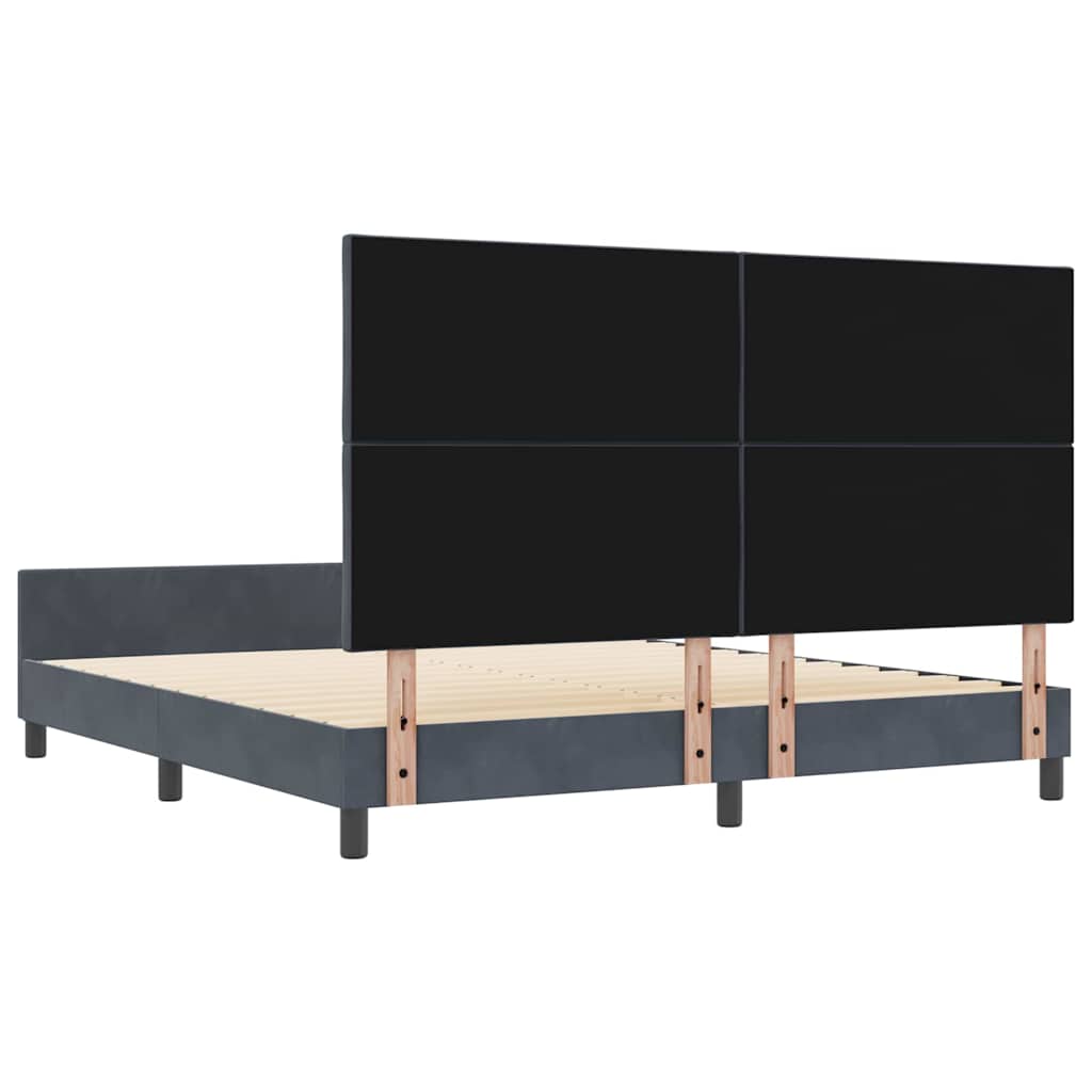 Bettgestell mit Kopfteil Dunkelgrau 180 x 200 cm Samt