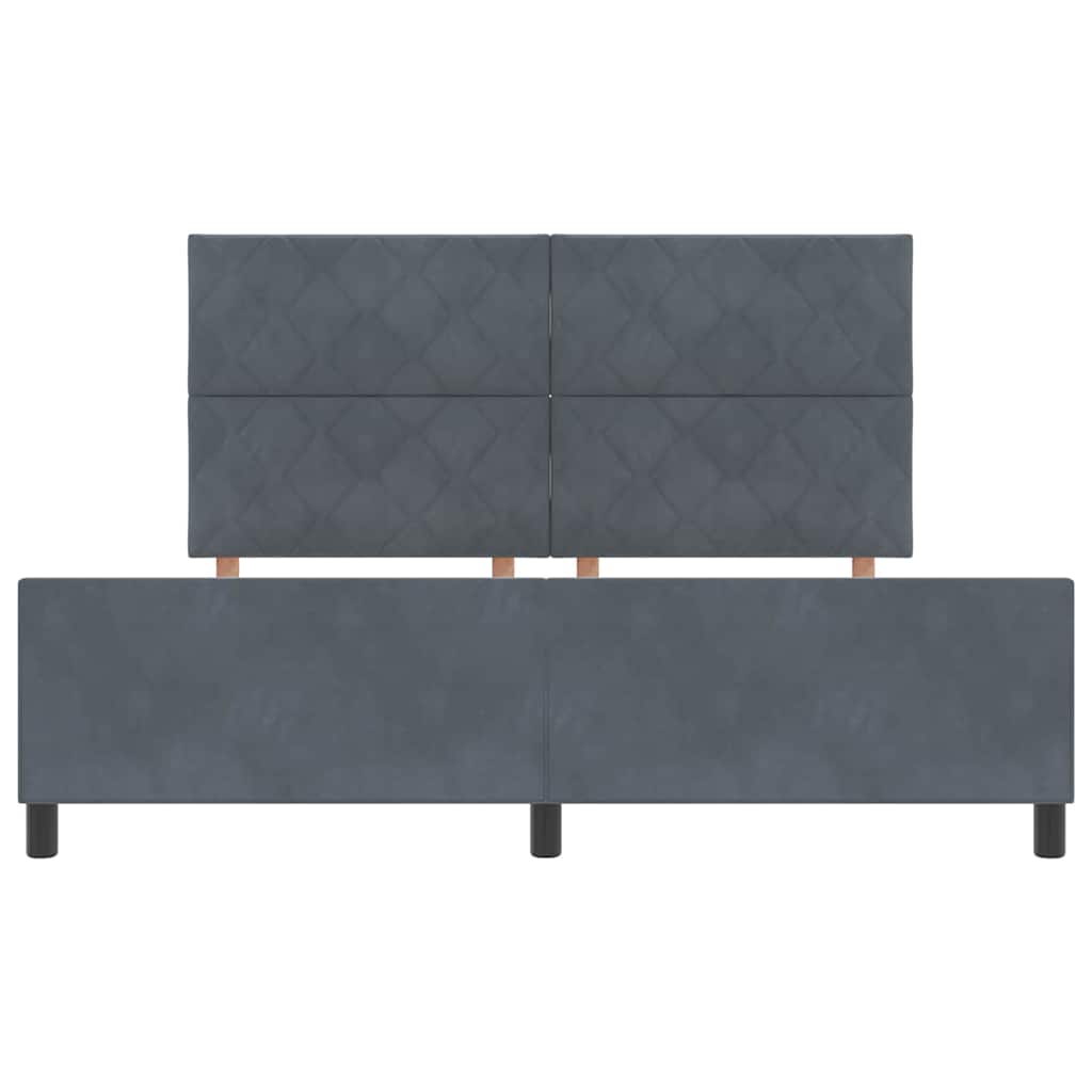 Bettgestell mit Kopfteil Dunkelgrau 180 x 200 cm Samt