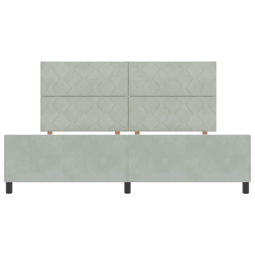 Bettgestell mit Kopfteil Hellgrau 200 x 200 cm Samt