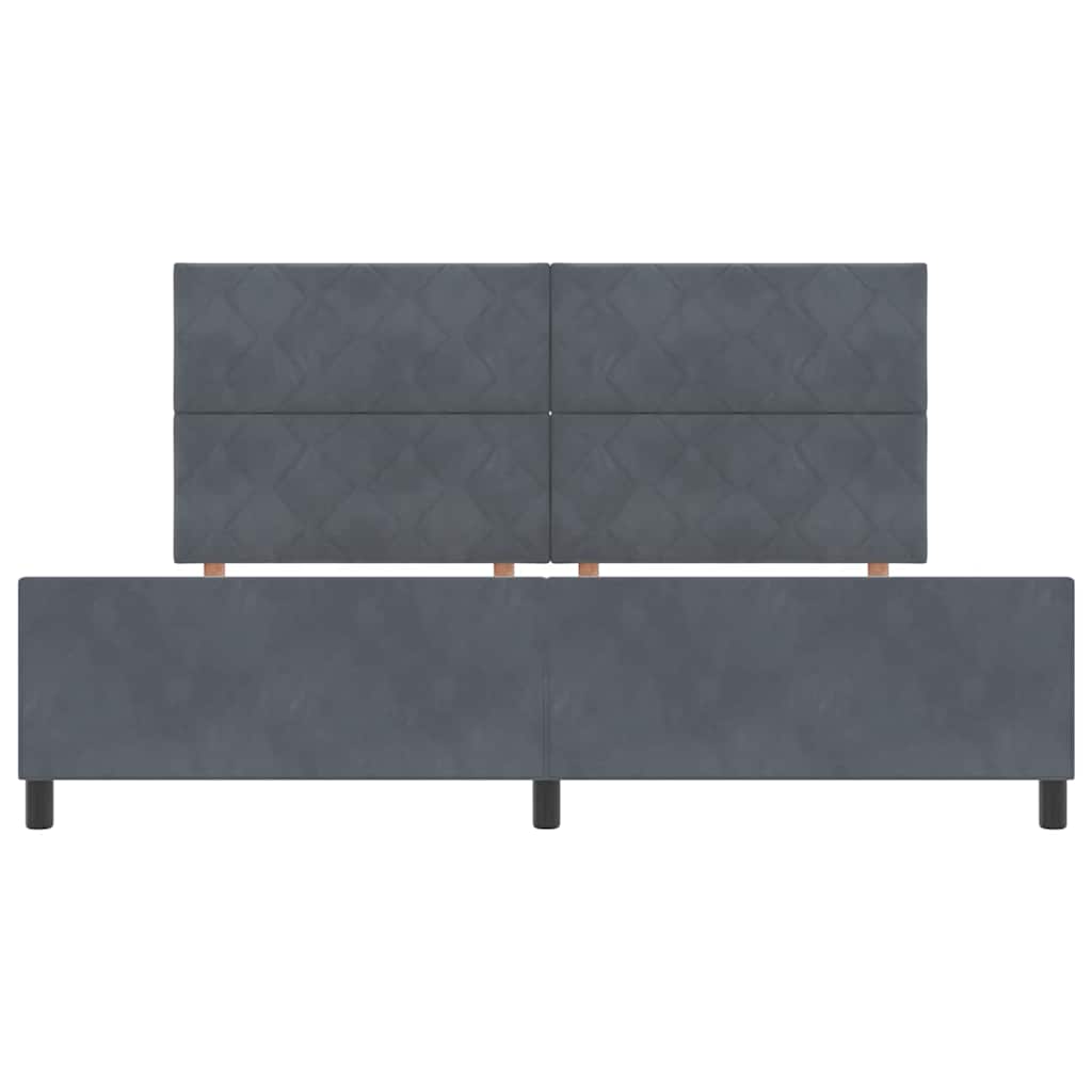 Bettgestell mit Kopfteil Dunkelgrau 200 x 200 cm Samt