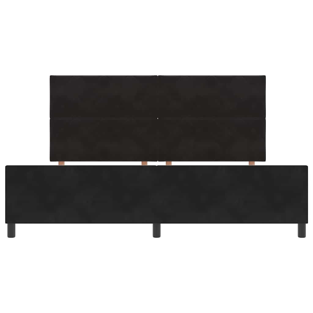 Bettgestell mit Kopfteil Schwarz 200 x 200 cm Samt