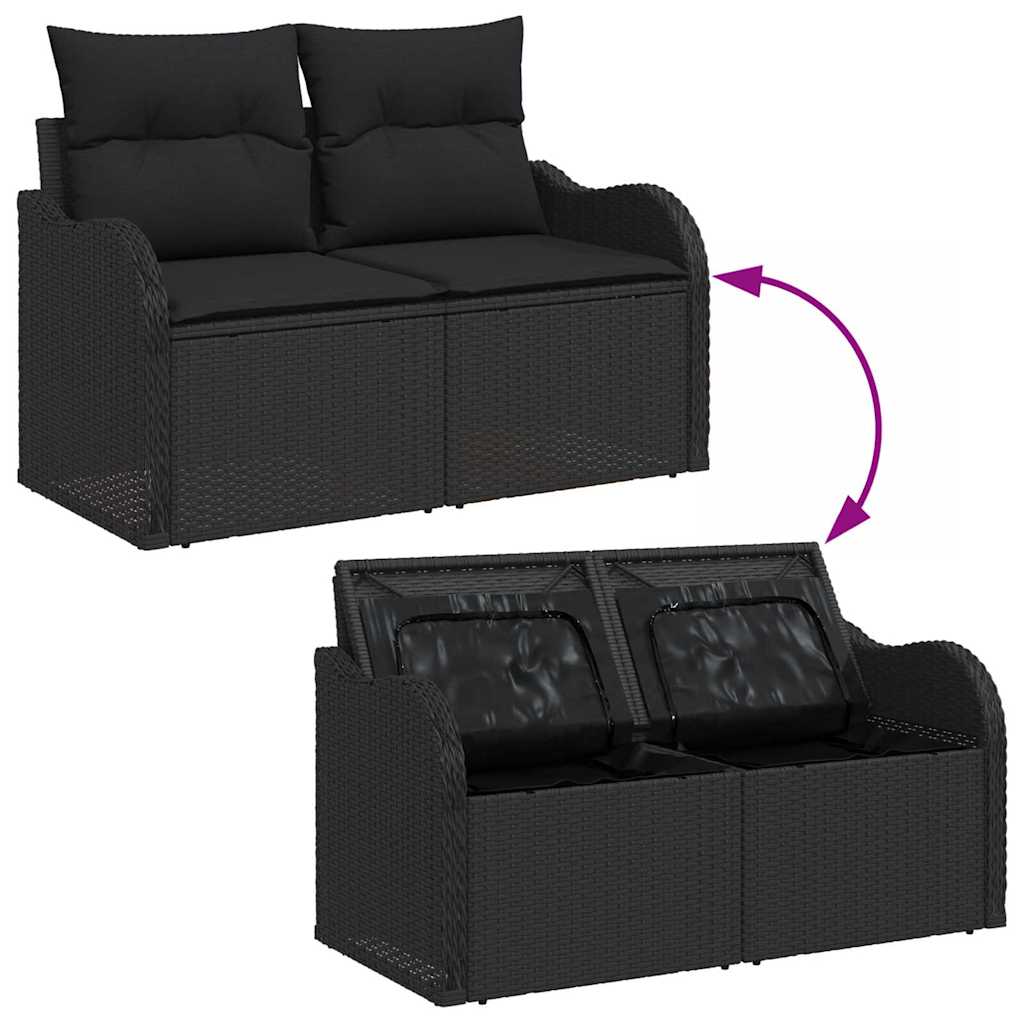 Garten-Sofa-Set 8 pcs Schwarz