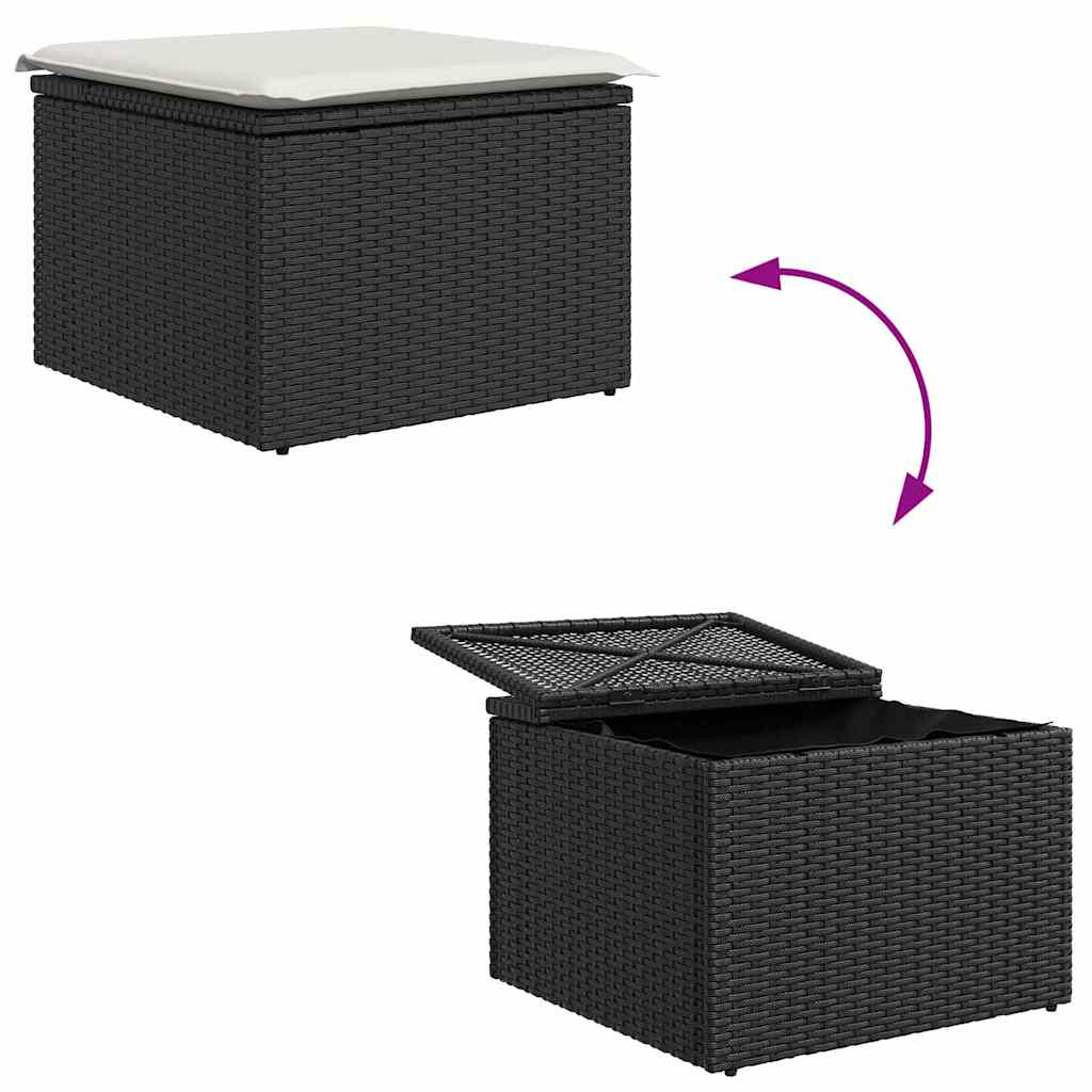 Garten-Sofa-Set 6 pcs Schwarz und Weiß